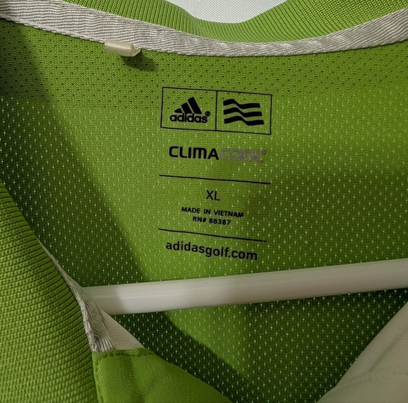 Adidas Green and White Golf Polo Shirt - Picture 2 of 4